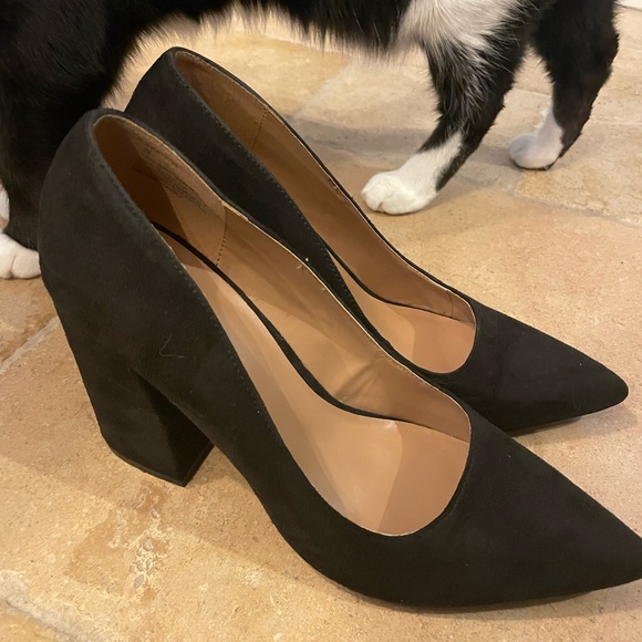 Nordstrom Shoes - Black Suede Chunk Heels